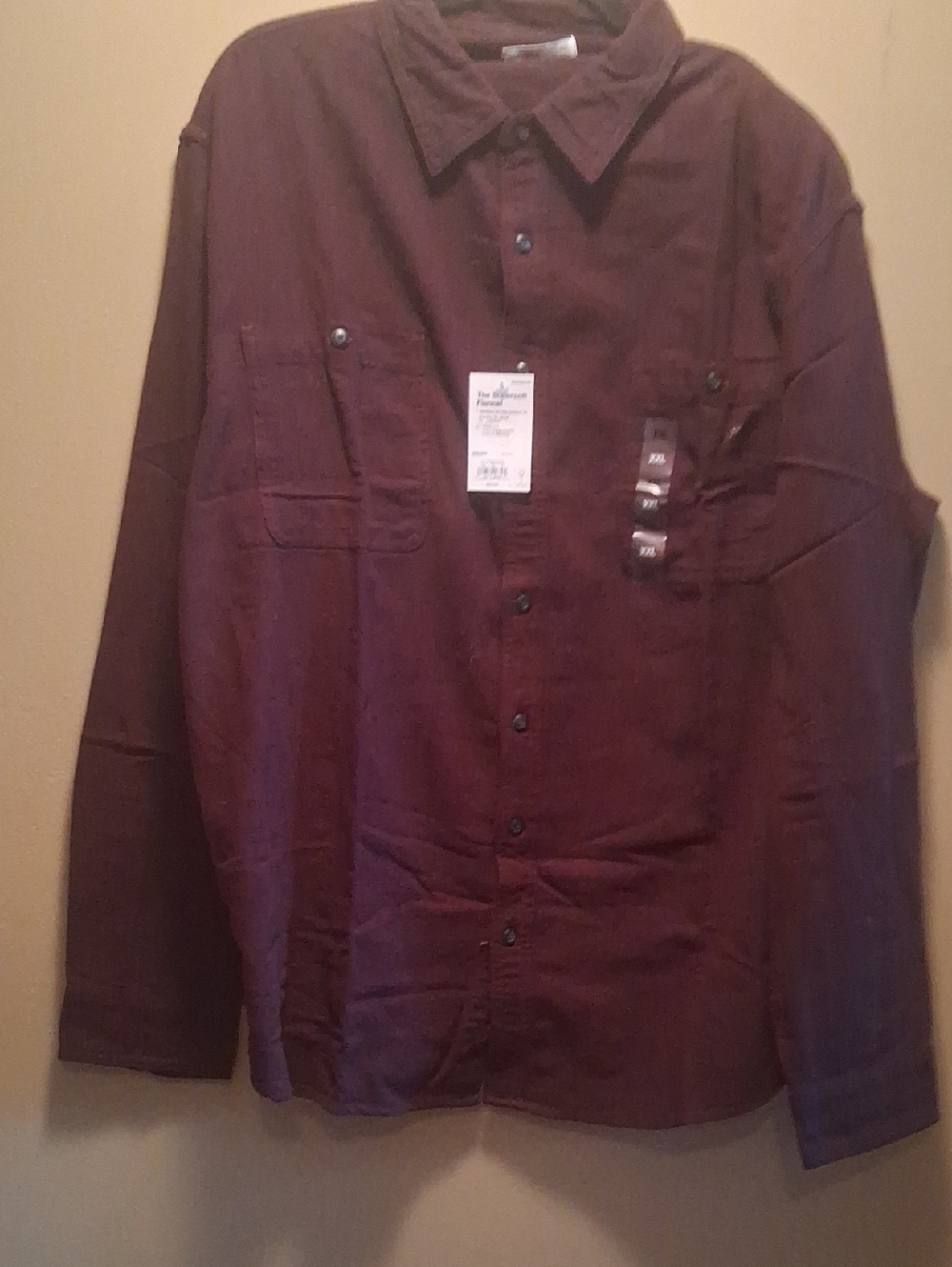 Sonoma LS Soft Flannwl Button-Up Shirt - Plum XXl